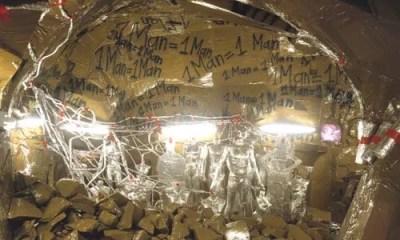Thomas Hirschhorn’s Cavemanman locates the modern primitive in Life on Mars.