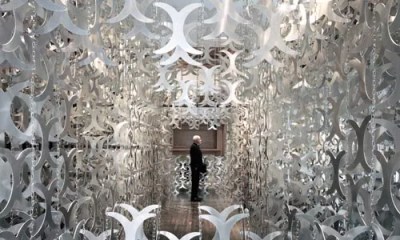 Famed architectural engineer Cecil Balmond’s art installation at the Carnegie fascinates.