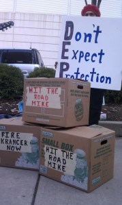 A morning of protests