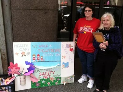 Protesters deliver budget wishes to Gov. Corbett