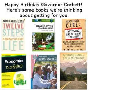 Democrats’ birthday gift ideas for Gov. Tom Corbett