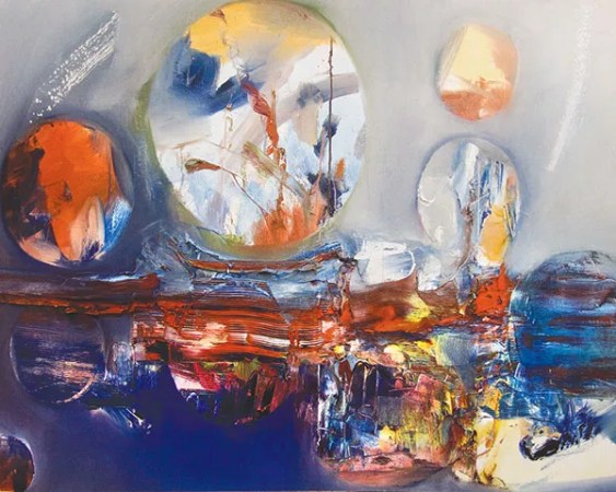 An exhibit by an artist famed for painting live to jazz