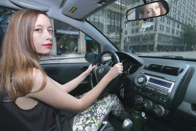 Local artist uses a jitney service as a vehicle for performance art.