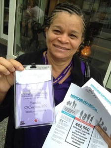 SEIU Nurses Converge on Market Square, Tout the Affordable Care Act