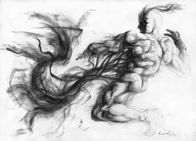 Inspired by Michelangelo, an artist blends the representational and the abstract