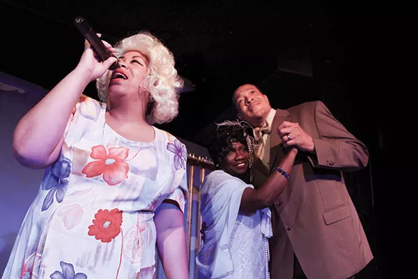 Terri Lynn Smith, Stephanie Akers and Charles Timbers Jr. in Queens of the Blues at New Horizons Theater