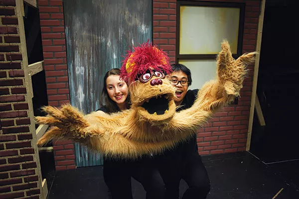 Madrid Vinarski and Jay Garcia with Trekkie Monster