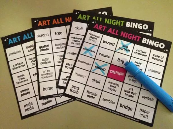Play Art Bingo at Lawrenceville’s Art All Night