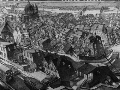 A new show of Douglas Cooper’s panoramic sketches of Pittsburgh