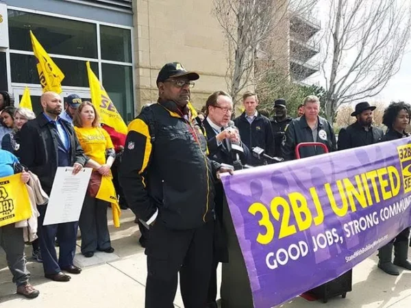 Security workers and allies protest Steelers firing of union security workers
