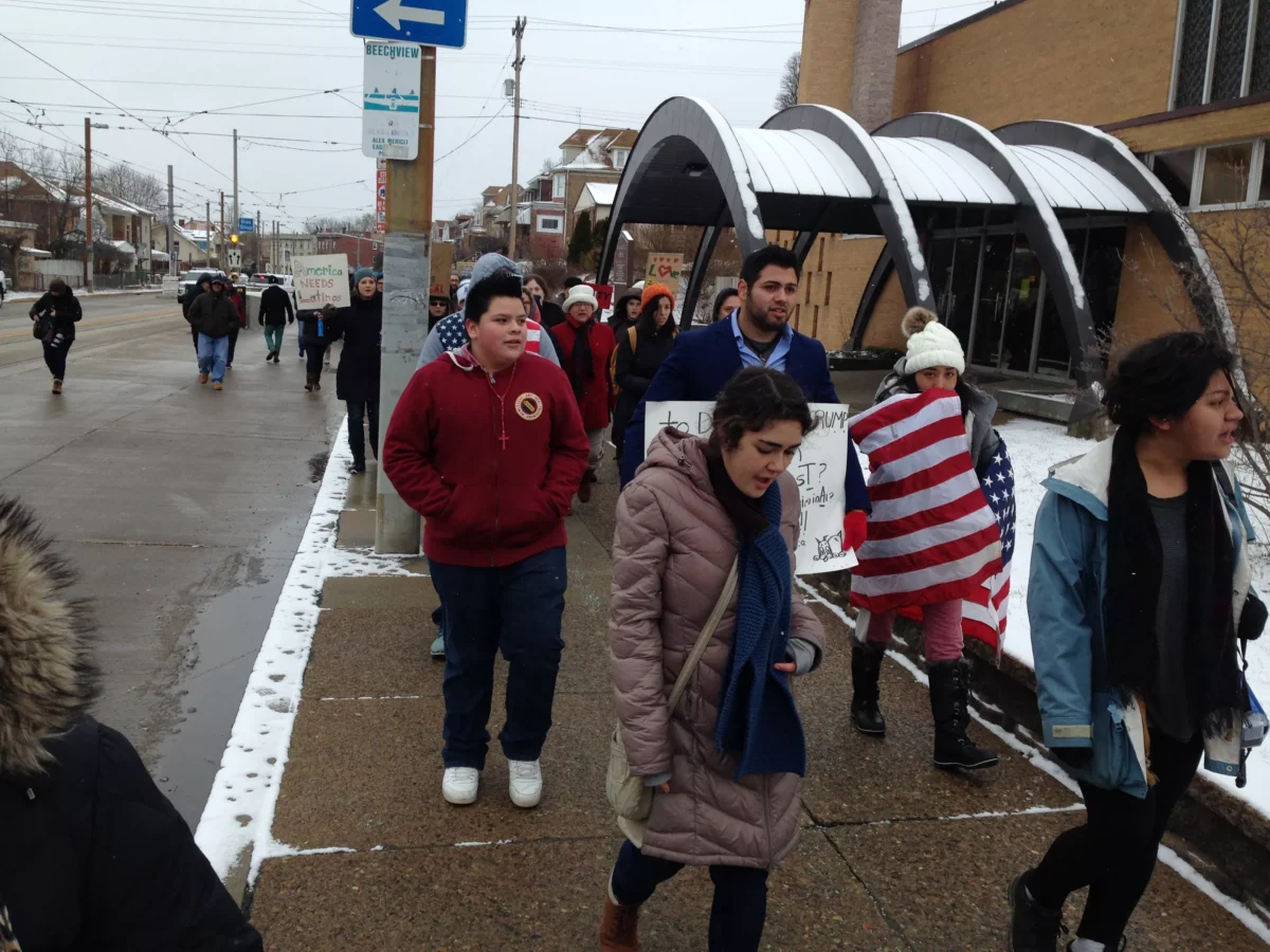 Pittsburgh immigrants walk out of work, school to march in Beechview
