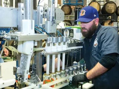 Scott Smith, of East End Brewing Company, lets his baby bird fly with can distribution