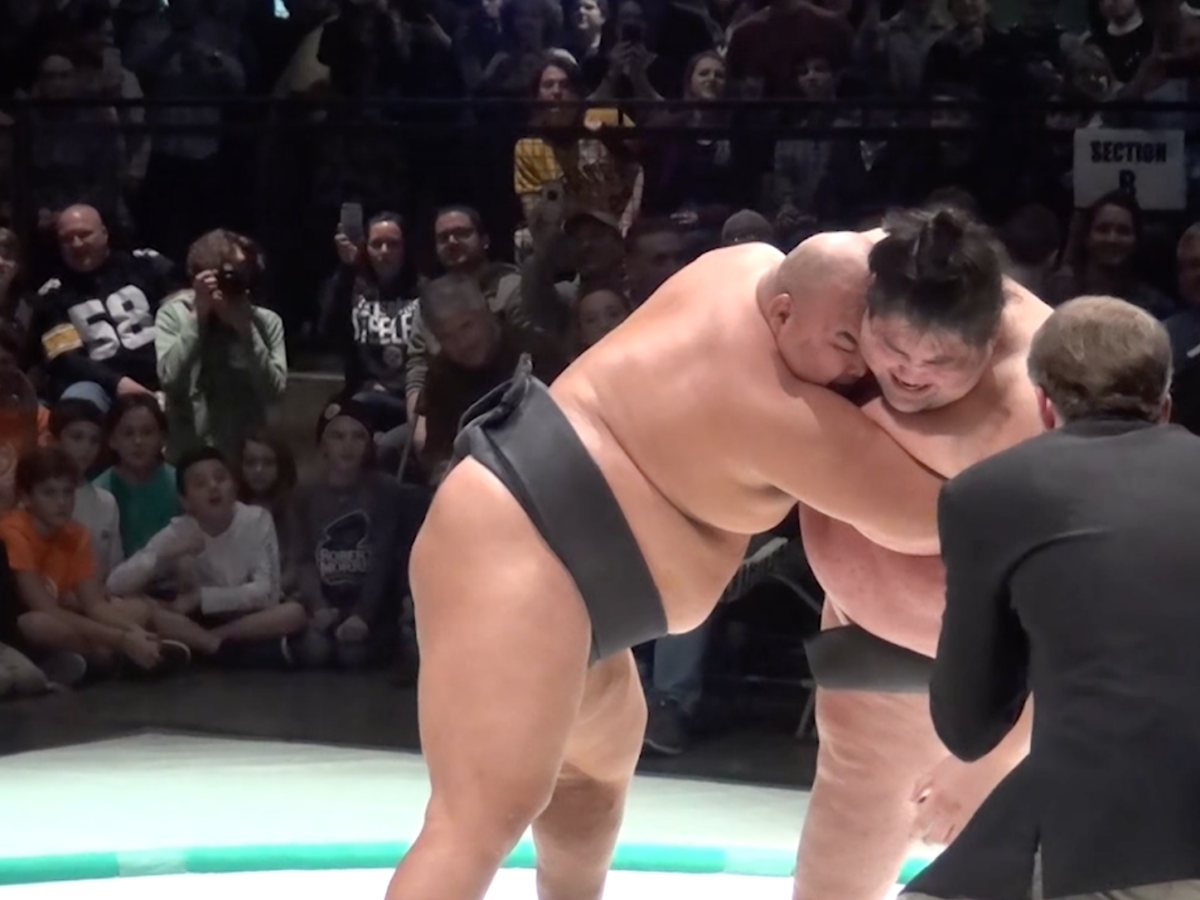 Two world class sumo wrestlers face off for charity at Stage AE