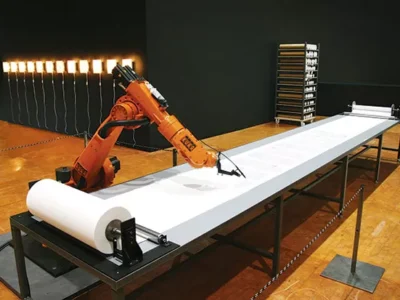 At Wood Street, robots draw a Martian landscape and copy the Bible