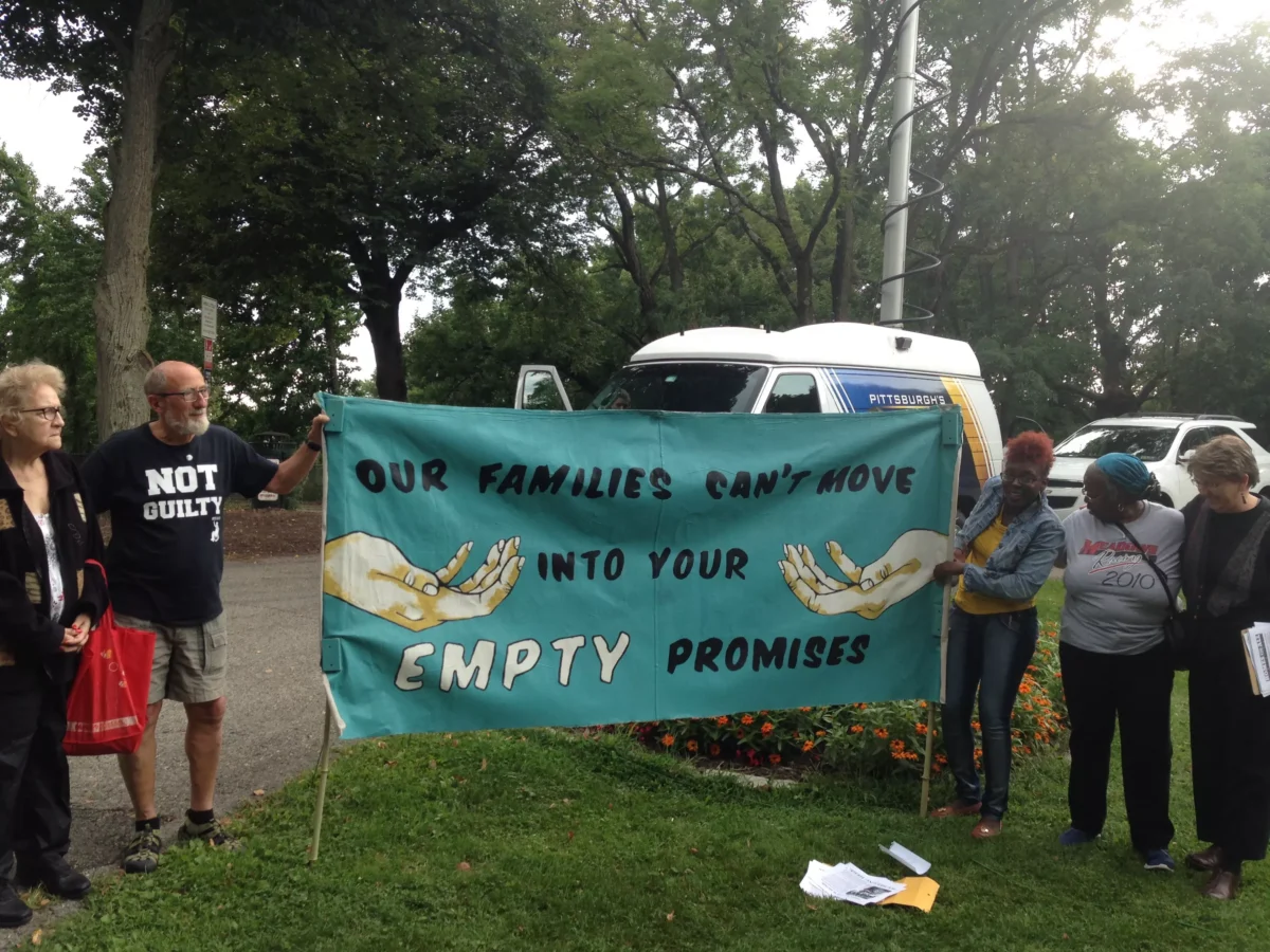 Penn Plaza residents and advocates pressure Pittsburgh Mayor Bill Peduto to enact broad affordable-housing legislation