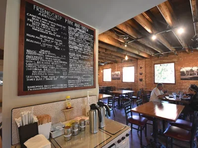 Friendship Perk and Brew is a cozy neighborhood spot in Bloomfield