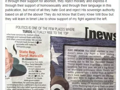 Decoding state Rep. Daryl Metcalfe’s far-right messaging targeting Pittsburgh City Paper