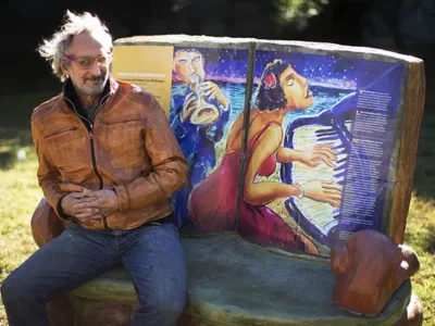 Artist James Simon’s latest work combines local sculpture, literature, and music