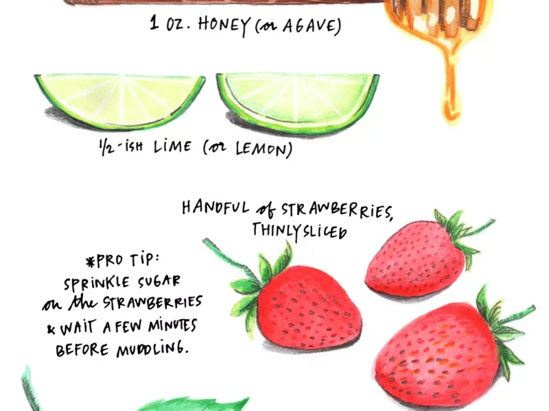 A refreshing illustrated cocktail recipe, perfect for Pittsburgh’s hot summer days