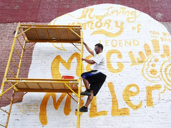 Pittsburgh youth honor Mac Miller with tribute mural in advance of the first anniversary of his passing