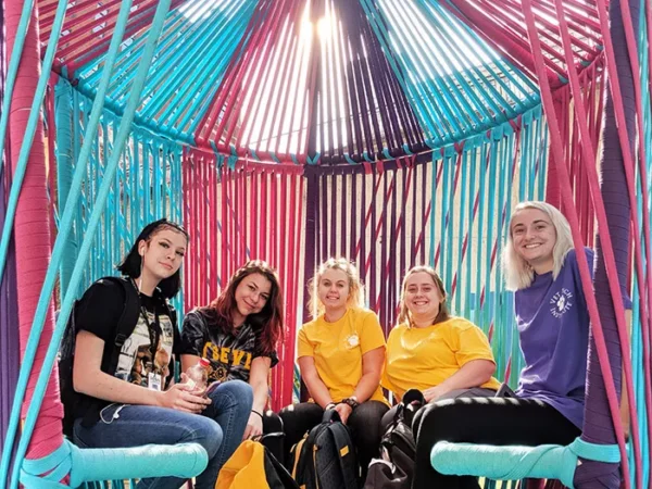 Cultural Trust debuts new public art series with installation of spinning, psychedelic mini-gazebos