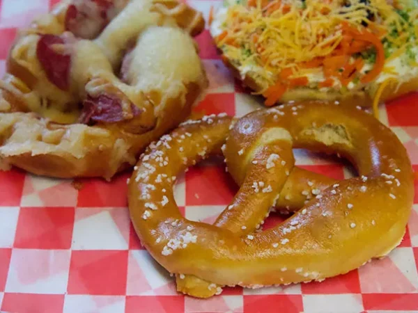 The Pretzel Shop does everything, but they do toppings the best