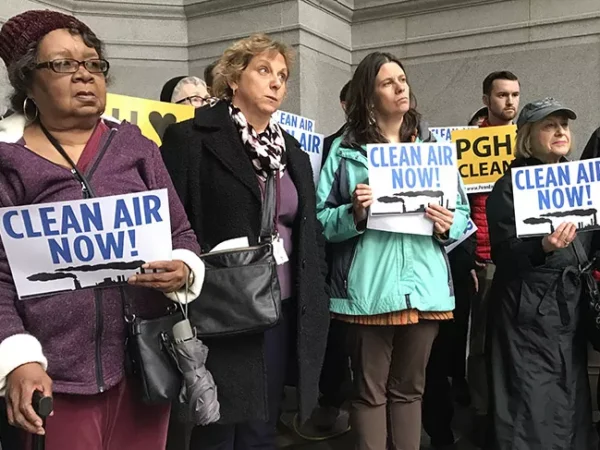 Dozens gather Downtown to protest poor air quality in Allegheny County