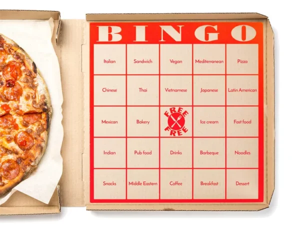 Support local restaurants by playing Takeout Bingo