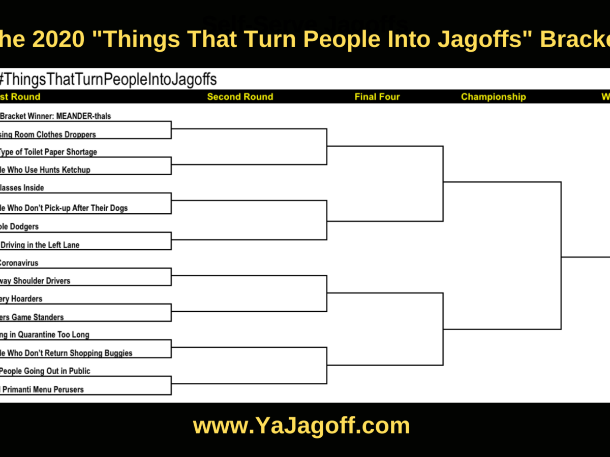 Make your favorite jagoff a champion with the Things That Turn People Into Jagoffs bracket