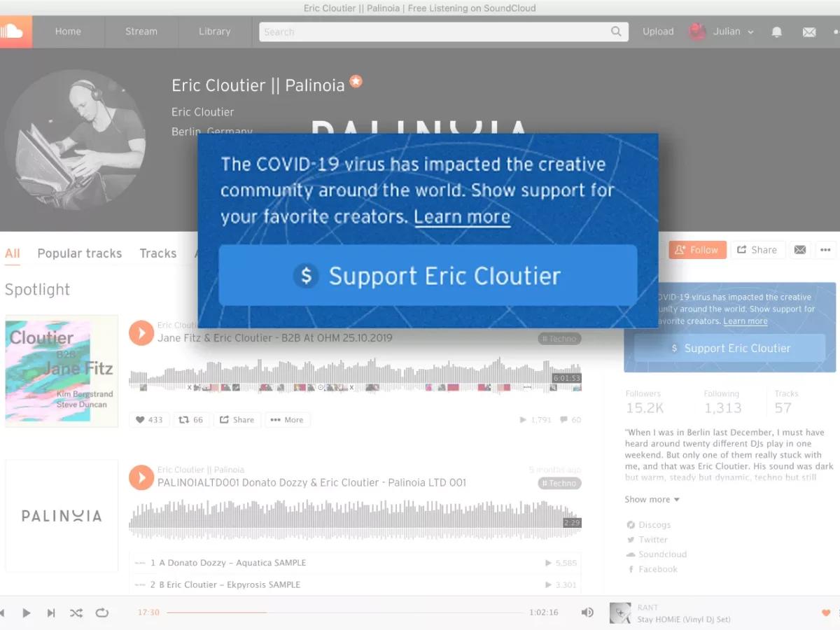 SoundCloud adds a direct-support button to help musicians during the pandemic