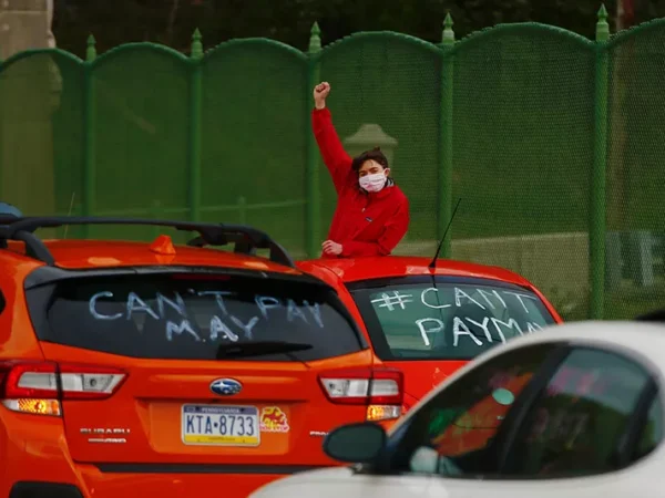More than 50 protest in Pittsburgh calling for a nationwide rent and mortgage freeze during coronavirus pandemic