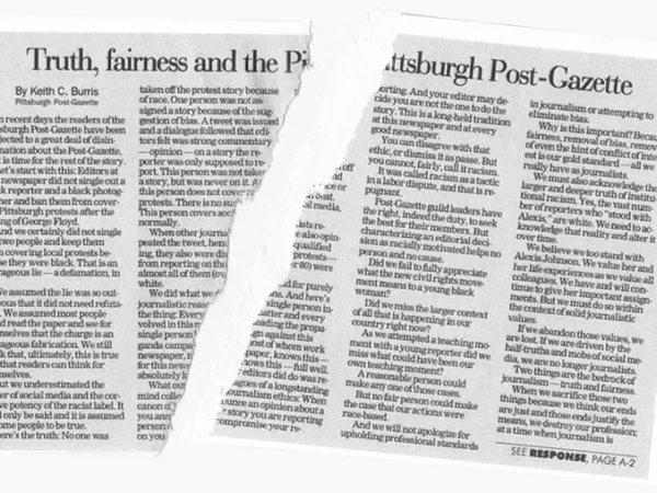 International Newsguild president calling on Keith Burris and Karen Kane to resign from Post-Gazette