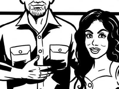 Pittsburgh Coloring Book artist profile: D.J. Coffman and his portrait of Gisele Fetterman and her very tall husband John