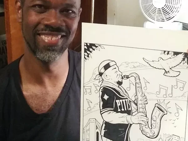 Pittsburgh Coloring Book artist profile: Marcel Walker and his portrait of saxophonist Reggie Howze
