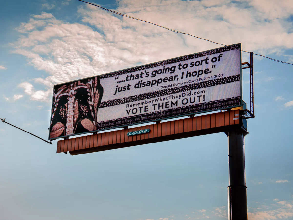 Voter outreach campaign Remember What They Did pairs damning quotes with original art