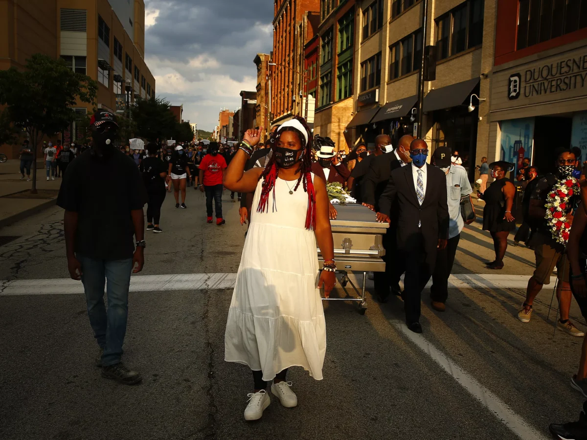 Death Rehearsal: Dannielle Brown stages mock funeral procession on day 34 of hunger strike
