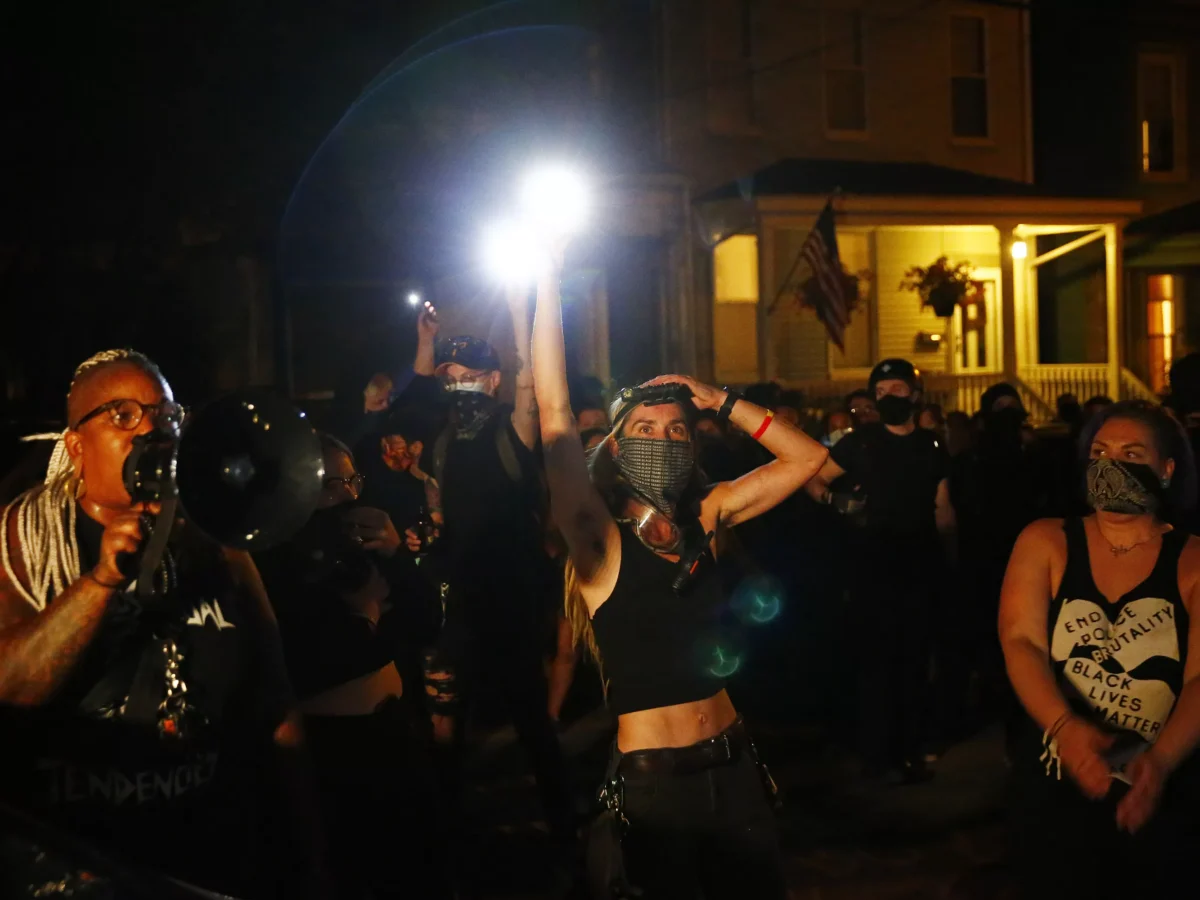 PHOTOS: Protesters camp outside Pittsburgh Mayor Peduto’s house overnight