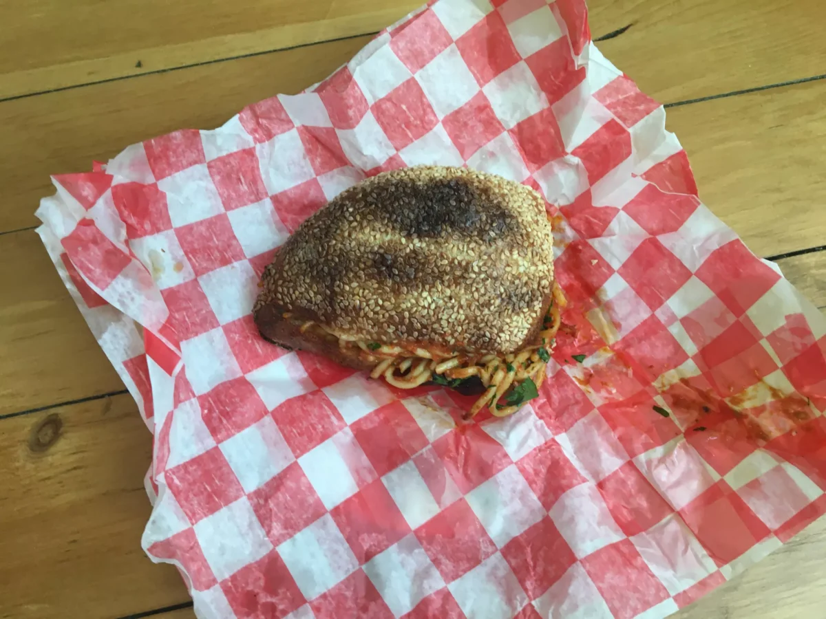 Bitter Ends’ spaghetti sandwich is simple and delicious