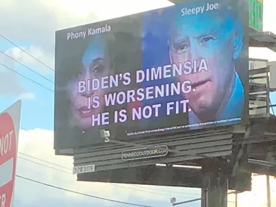 Fayette County, Pa. billboard attacking Biden misspells “dimensia”
