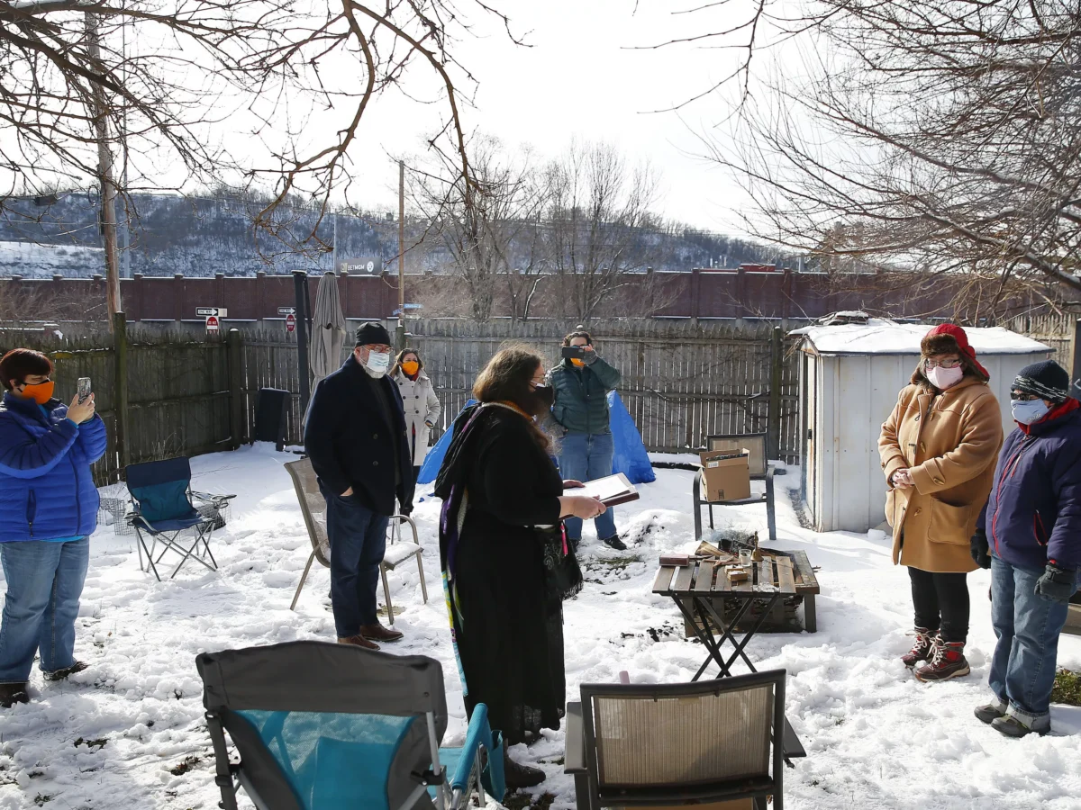 Scenes from a longterm Pittsburgh couple’s backyard pandemic wedding