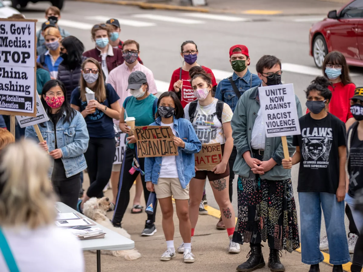 PHOTOS: Pittsburghers gather for Stop Anti-Asian Violence, Stop China-Bashing protest