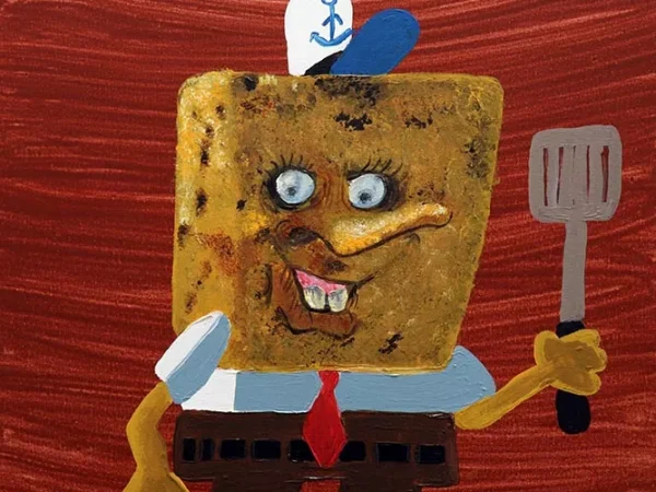 VaultArt Studio artist Darian Johnson turns beloved animation into grotesque paintings