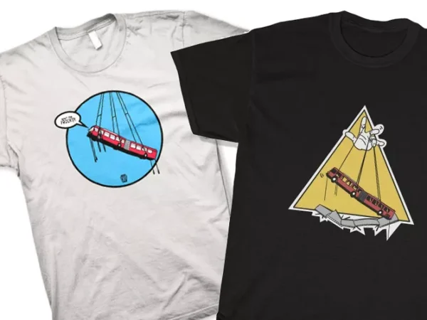 Frick Park Bridge bus merch flies into Pittsburgh shops