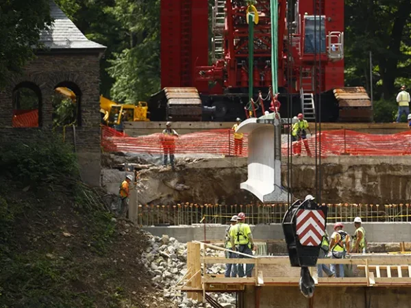 Work begins on collapsed Fern Hollow Bridge rebuild