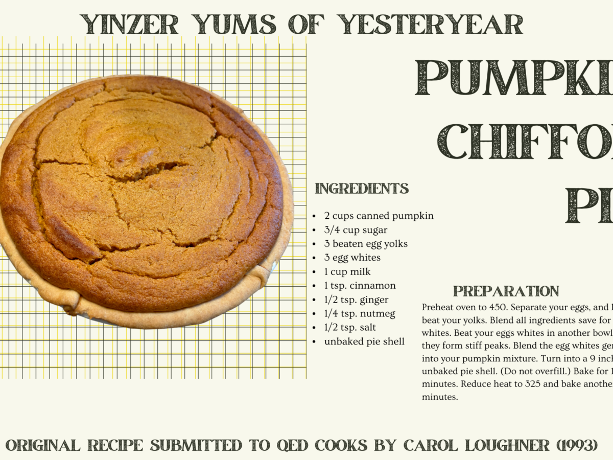 Yinzer Yums of Yesteryear: Pumpkin chiffon pie