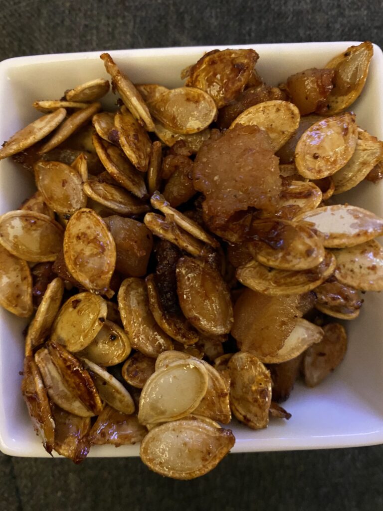Pumpkin seeds roasted with bacon