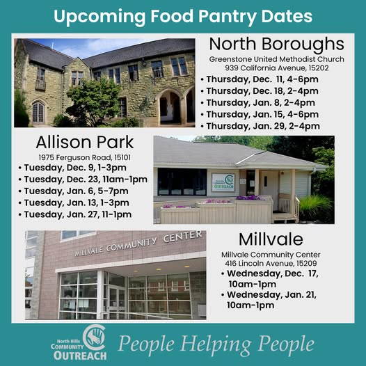 North Hills Community Outreach Dec. 2025 Food Pantry Dates